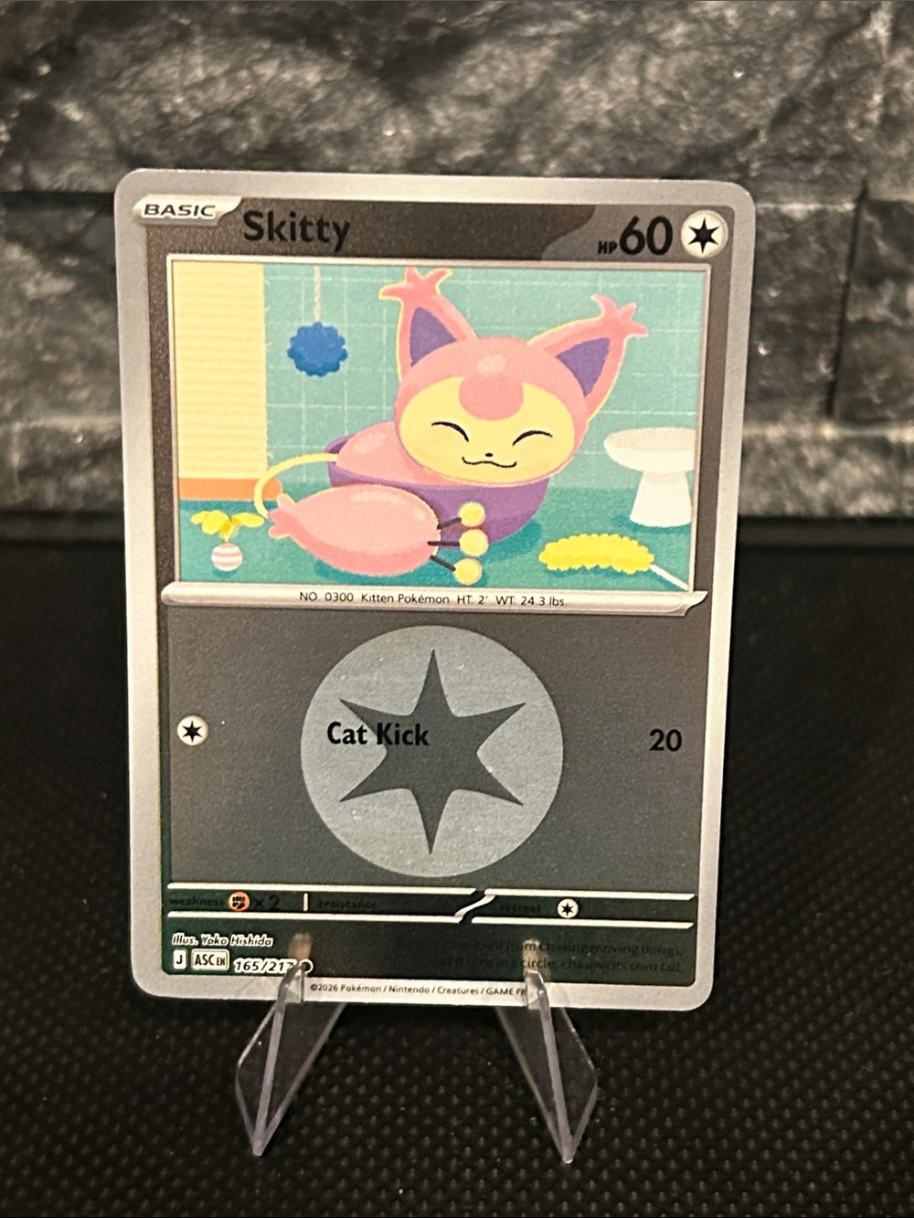 Pokemon Skitty 165/217 Reverse Holo Rare from Ascended Heroes Set M/NM